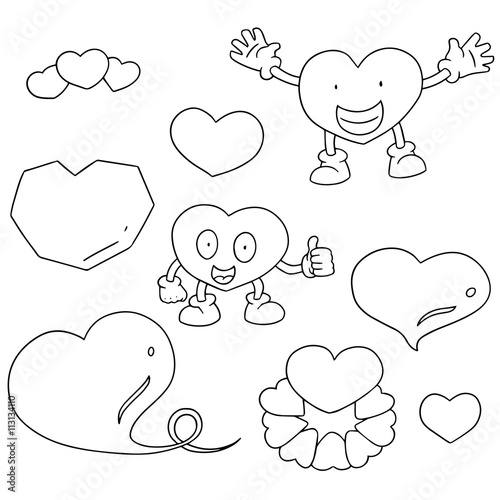 vector set of heart