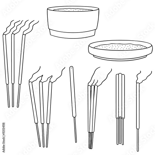 Obraz na plátně vector set of incense sitck