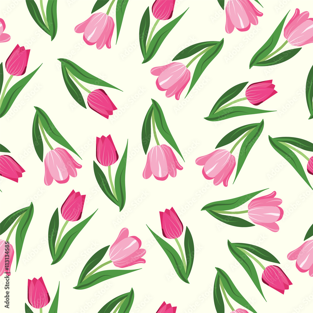 Romantic hand drawn background with tulips. Romantic hand drawn background with tulips.