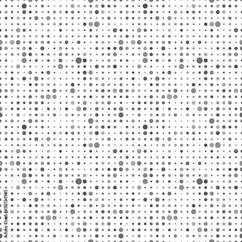Gray dots on white  abstract seamless pattern