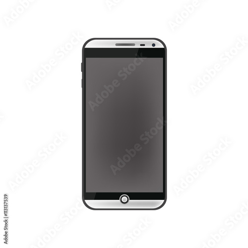 Isolated object. Mobile phone on a white background. Smartphone.
