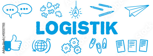 Stick Figure Series Banner Blue / Logistik
