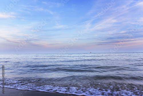 Sky and sea sunset background.