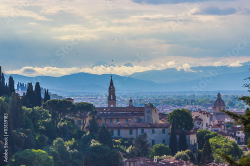  Florence, Palazzo Vecchio, piazza della Signoria.View of Florence, Palazzo della Signoria from Piazzale Michelangelo.