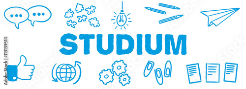 Stick Figure Series Banner Blue / Studium