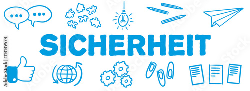 Stick Figure Series Banner Blue / Sicherheit