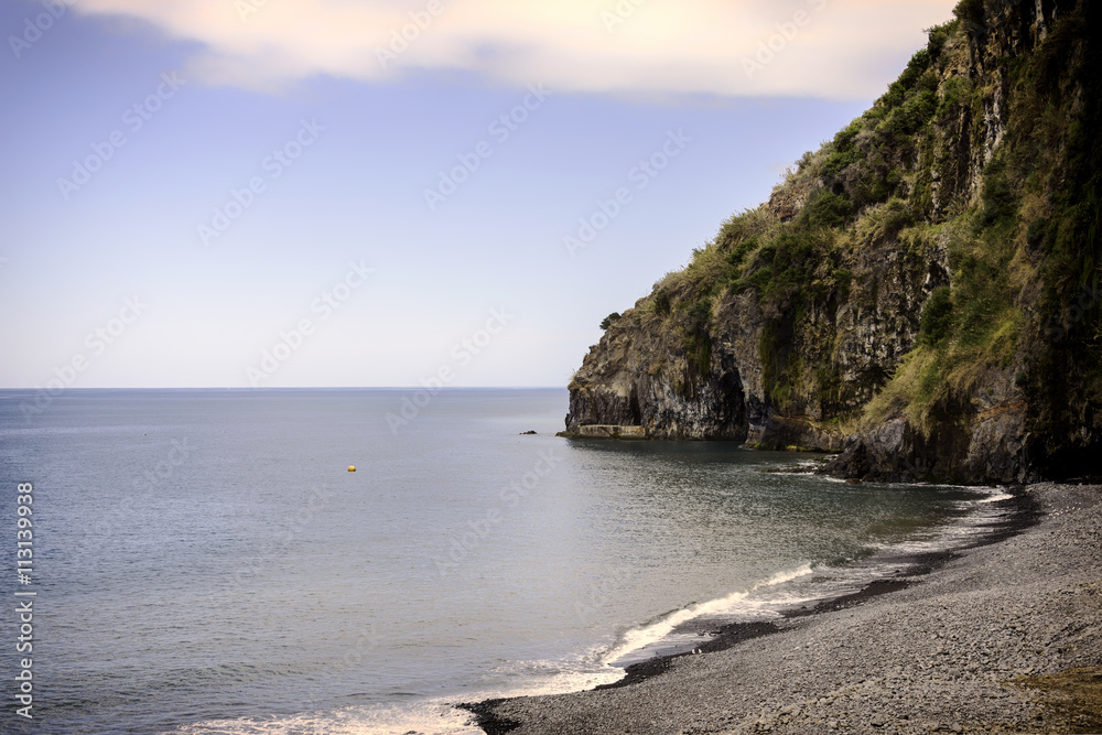 madeira coastline with ocean and rocks