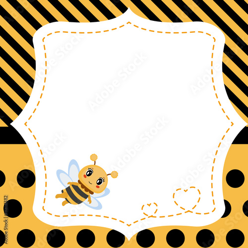 Greeting card with honey bee.