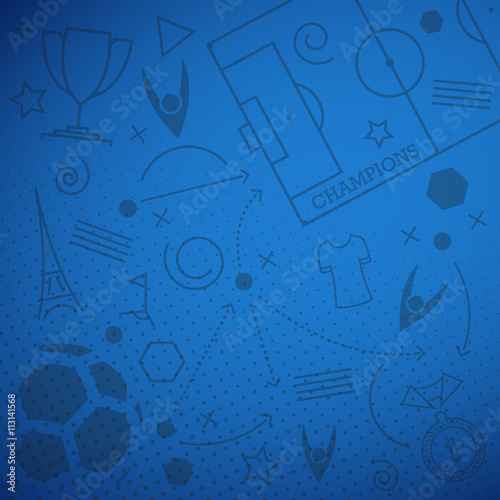 Abstract blue soccer background
