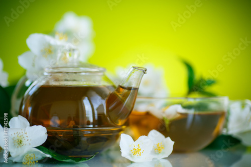 jasmine tea in a teapot