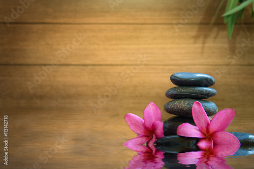 Spa still life with water lily and zen stone