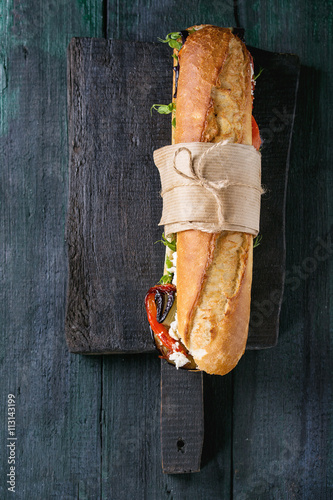 Vegetarian baguette sandwich