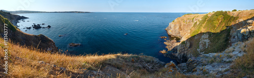 Summer sea coastline panorama.