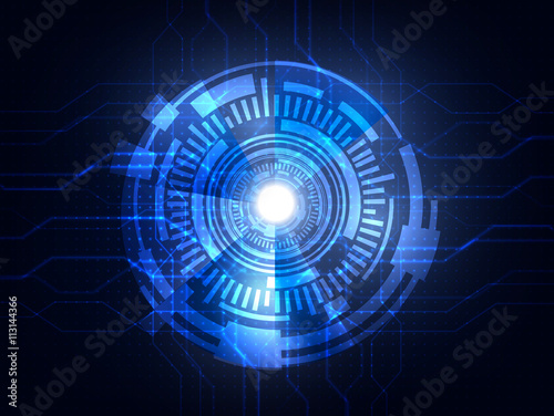 Wallpaper Mural Abstract blue futuristic digital technology background. Vector illustration Torontodigital.ca