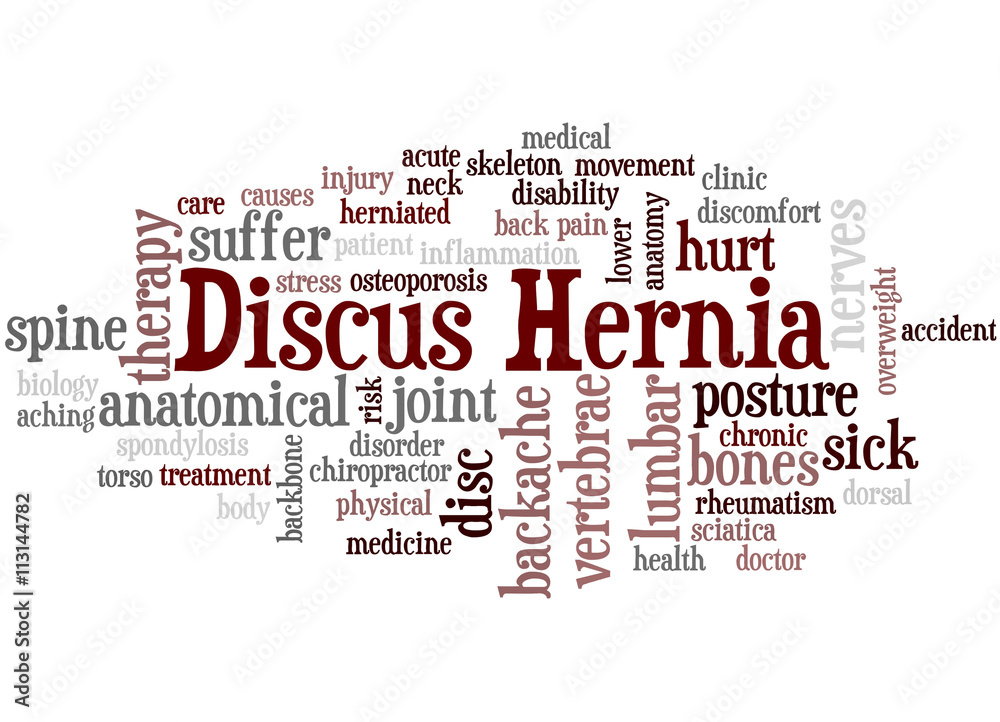 Discus Hernia, word cloud concept 4