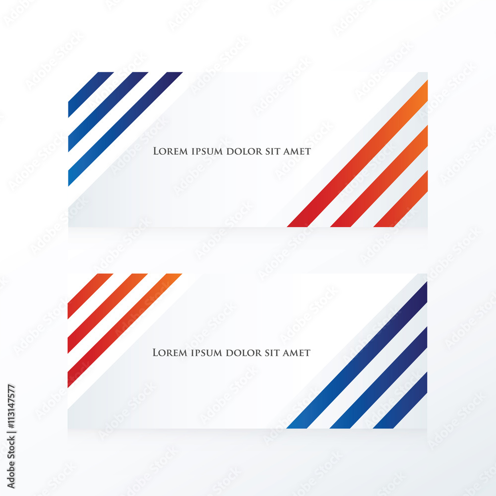 line abstract banner  blue, red