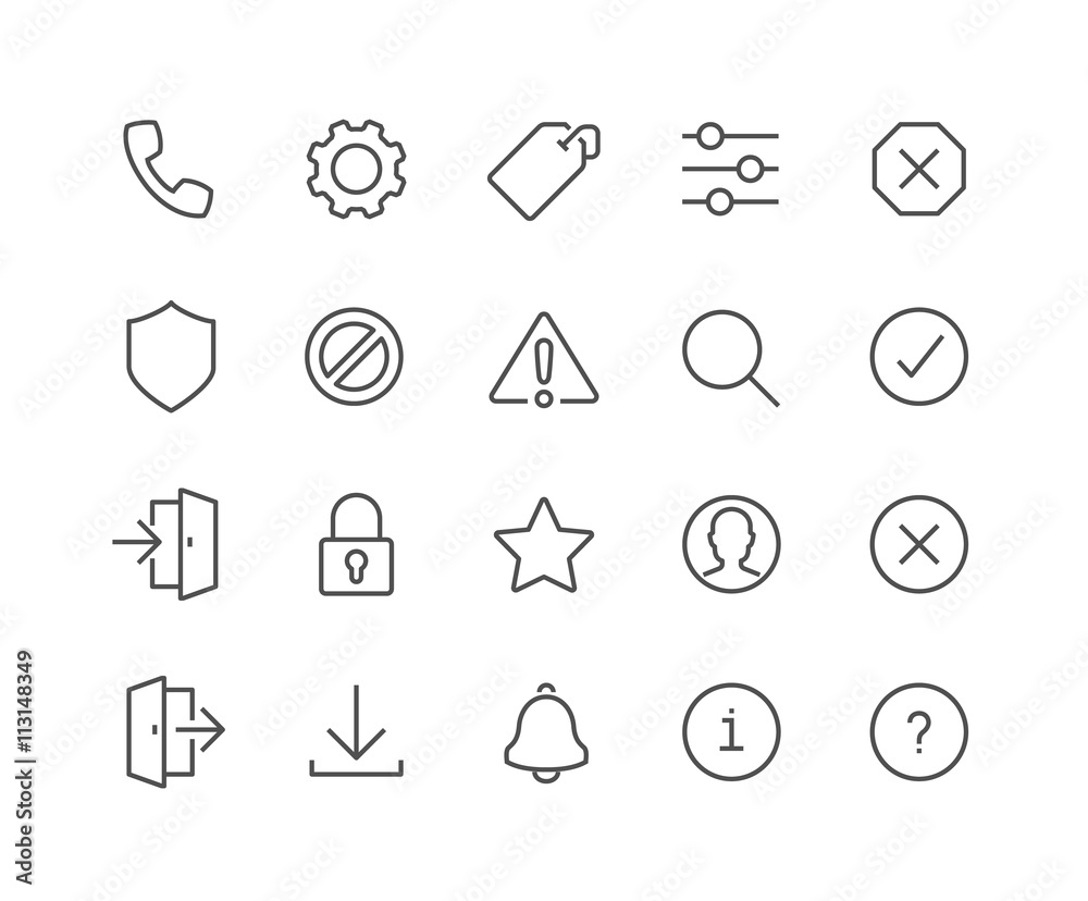 Line Interface Icons