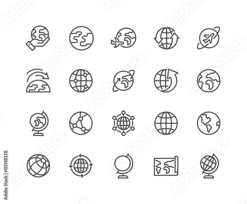 Line Globe Icons