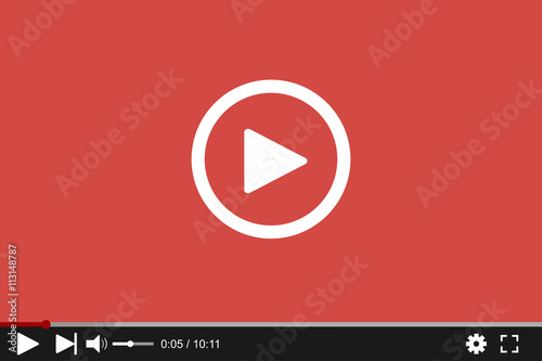 Video player for web, vector illustration