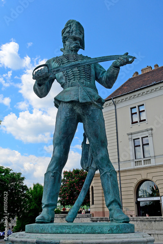 Old Hungarian soldier statue  Budapest  Hungary