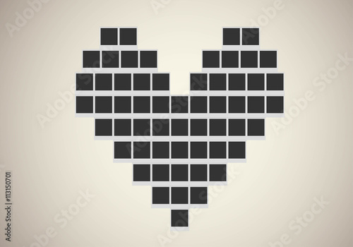 ベクター、ハートのフォトフレーム