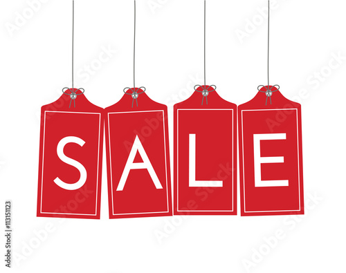 Hanging Sale Tags with Ribbons