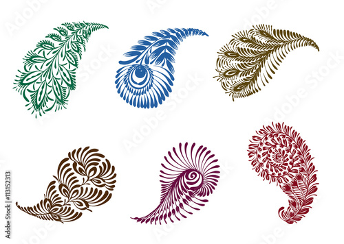 tattoo henna element set