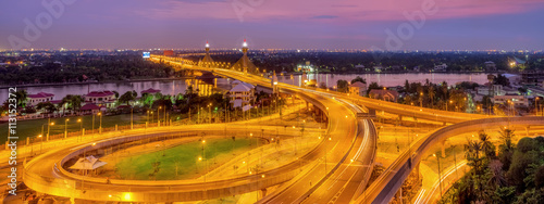 Panorama Nonthaburi Bridge.
