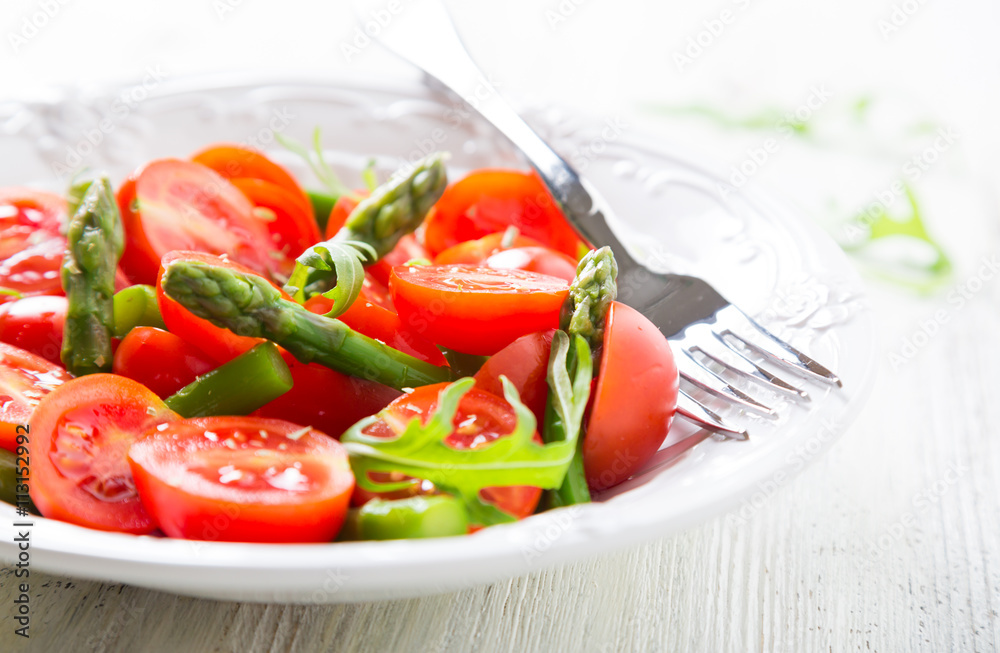 Fresh salad with cherry tomatoes and asparagus Fresh salad with cherry tomatoes and asparagus