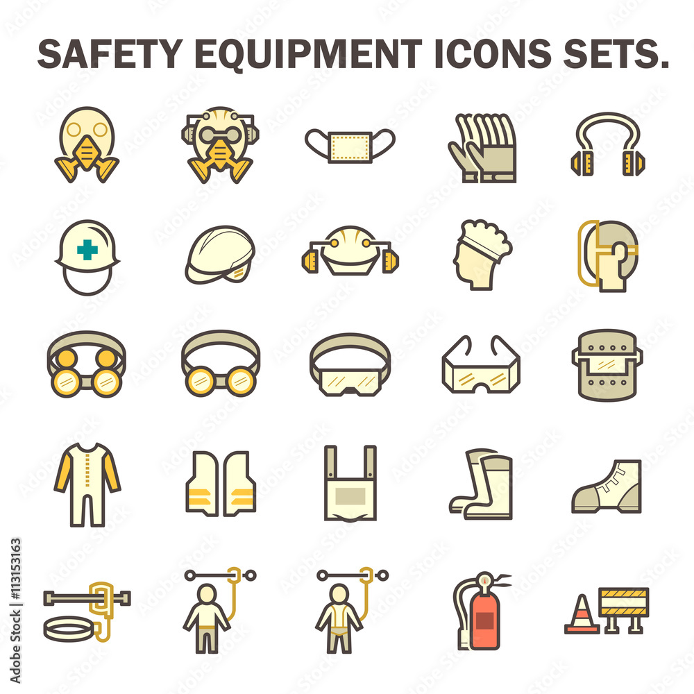 Vetor de Safety equipment icon or personal protective equipment (PPE