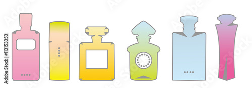 Vector set   Various perfume bottles