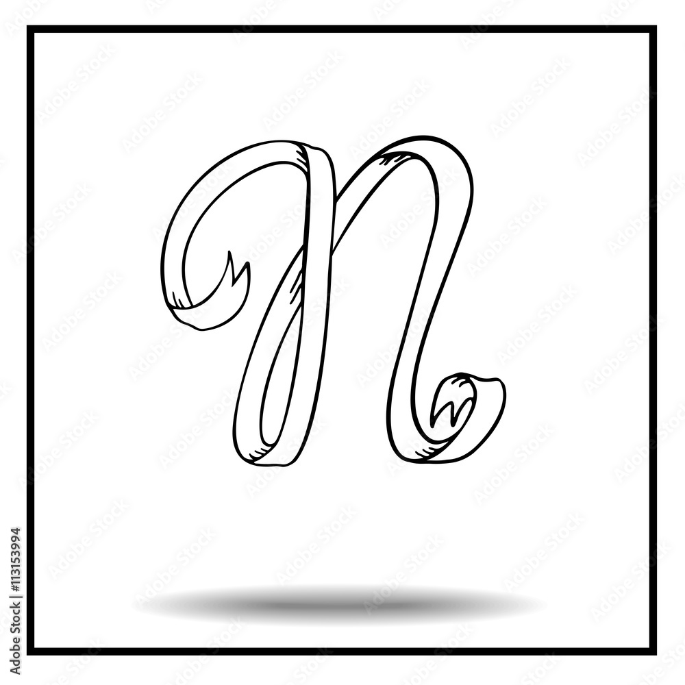 Ribbon sketch alphabet Ribbon sketch alphabet