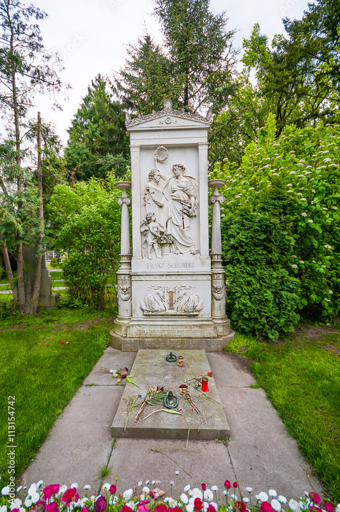 Grave of composer Franz Schubert  at Vienna Central Cemetery