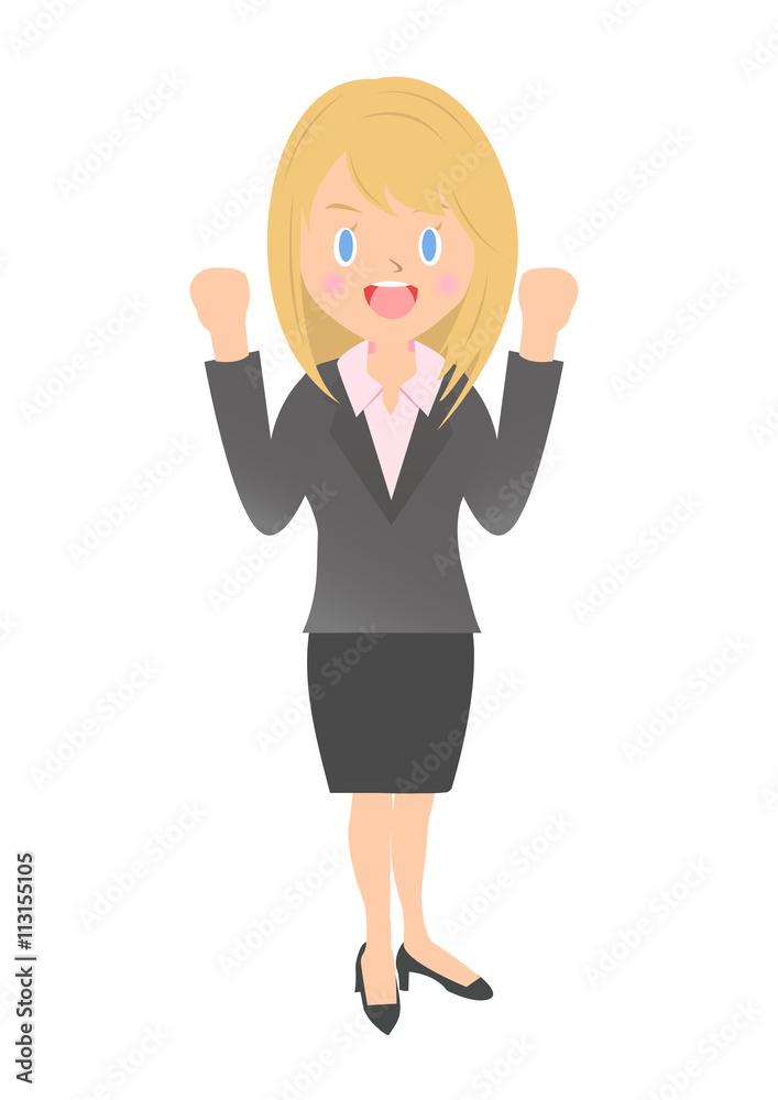頑張る女性会社員 頑張る女性会社員