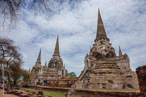 Wat Sri Sanphet landmark cultural organization UNESCO  which was registered as a World Heritage Ayutthaya  Thailand.