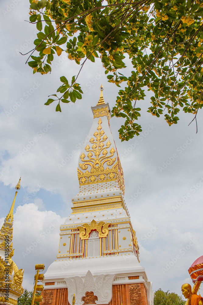 Naklejka premium Wat Phra That Phanom is the sacred area in the south of Nakhon Phanom province, northeastern Thailand.