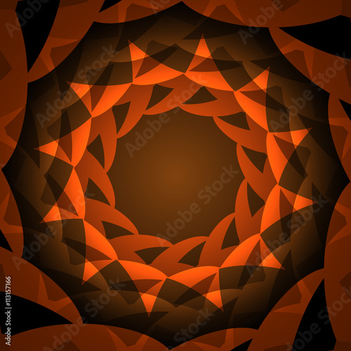 Abstract orange circular text layout