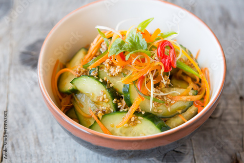 Asian salad with cucumbers