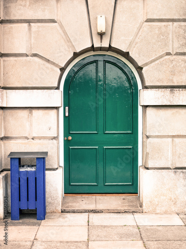 Heavy Wooden Green Double Door Set in an Architectural Feature © Martin Lee