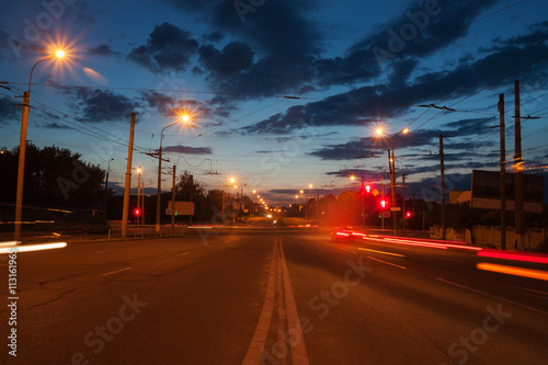 night streets of a small town
