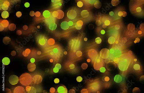 Autumnal bokeh illumination with gold and green lights and halft photo