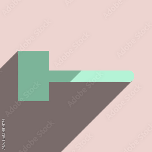 Flat icons with shadow of mallet