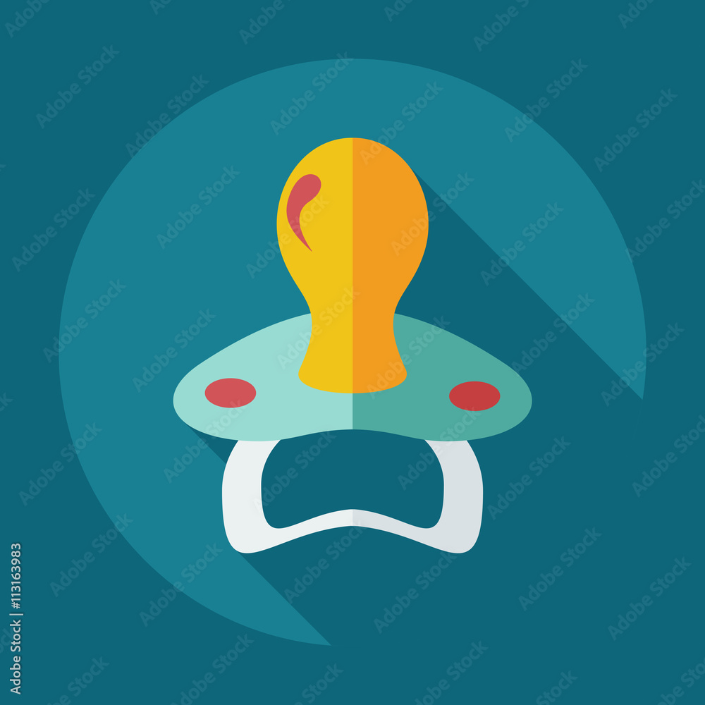 Flat modern design with shadow icons soother Flat modern design with shadow icons soother