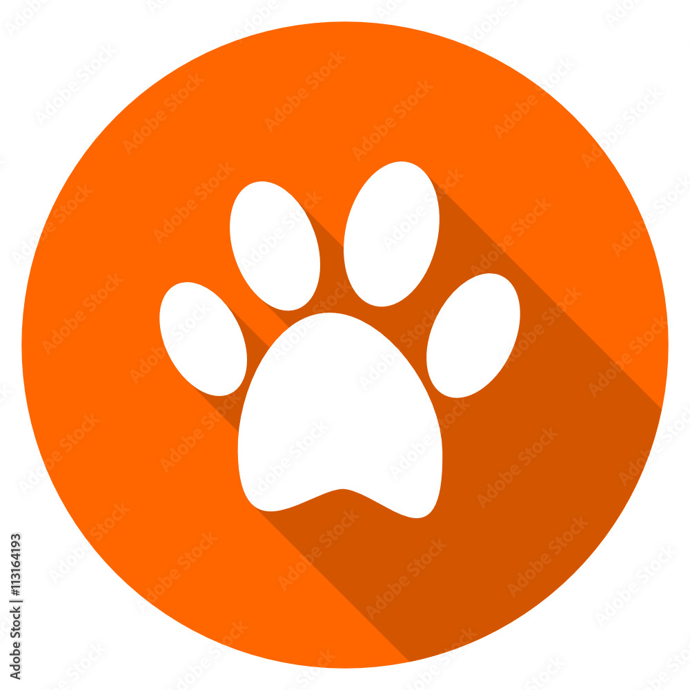 Orange flat design vector footprint icon Orange flat design vector footprint icon