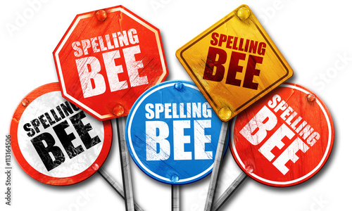 Photography spelling bee, 3D rendering, street signs