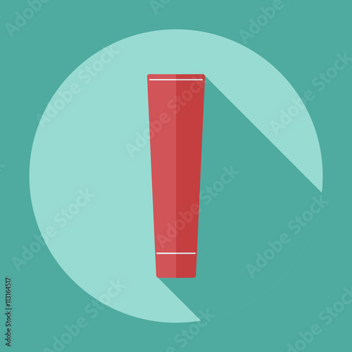 Flat modern design with shadow a tube of toothpaste