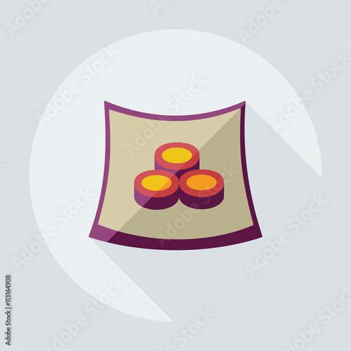 Flat modern design with shadow icons Japanese sushi
