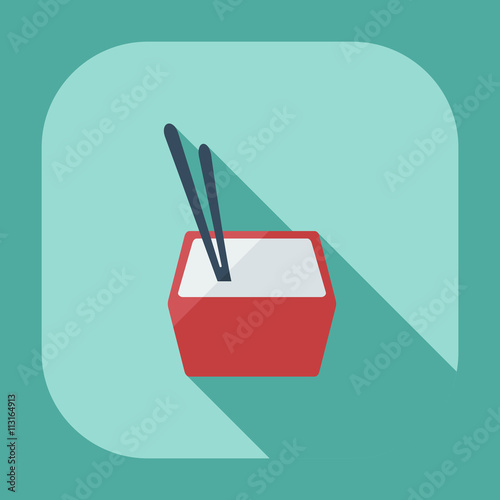 Flat modern design with shadow icons Japanese sushi