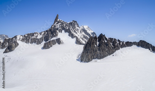 Pointe Helbronner mountain - 3462 m, Monte Bianco massif in Alps (Mont Blanc), Courmayeur ,Aosta Valley ,Italy