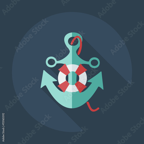 Flat modern design with shadow icons anchor